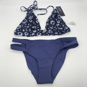 New Tavik Navy Blue Floral Bikini - Size XS